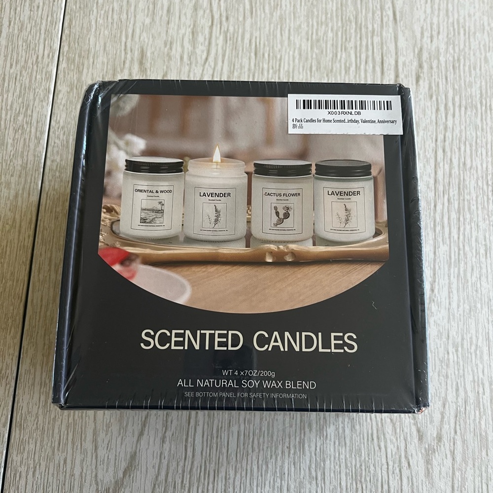 NIP Set of 4 Natural Soy Wax Candles